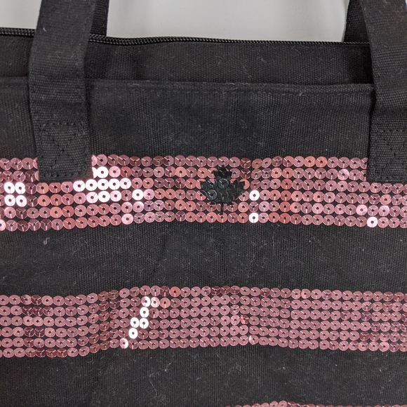 Victoria's Secret Pink Black Sequin Tote Bag - Picture 3 of 8
